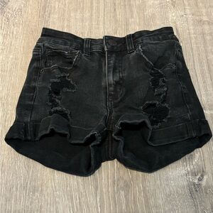 Black Denim Shorts